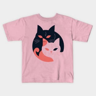 Abstract couple of cats Kids T-Shirt